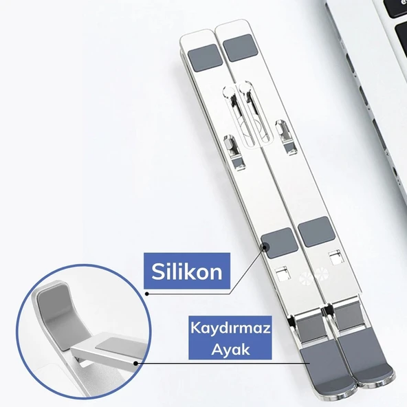 Ayarlanabilir Dizüstü Destek Tabanı Tamamen Katlanabilir Taşınabilir Laptop Yükseltici (4401) - 3