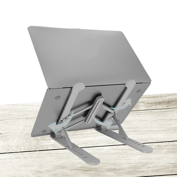 Ayarlanabilir Plastik Dizüstü Destek Tabanı Katlanabilir Taşınabilir Laptop Sehpası Yükseltici (4401) - 5