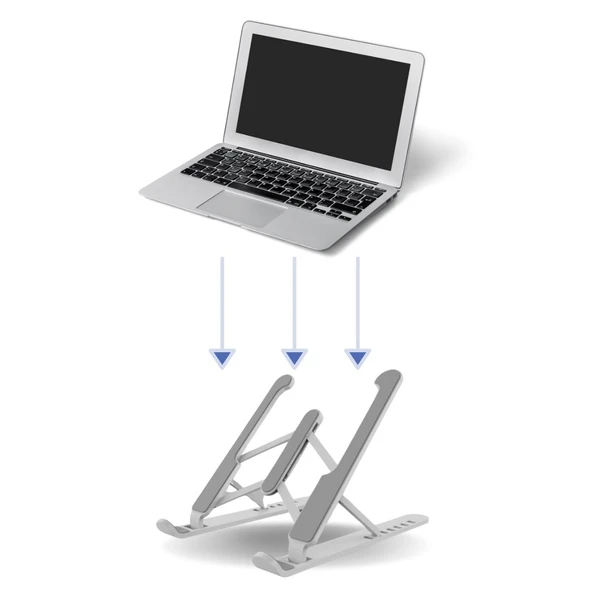 Ayarlanabilir Plastik Dizüstü Destek Tabanı Katlanabilir Taşınabilir Laptop Sehpası Yükseltici (4401) - 3