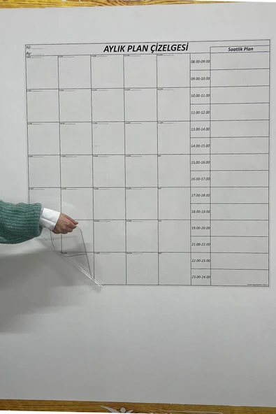 Aylık Planlayıcı Manyetik Duvar Stickerı Takvim Plan Çizelgesi (4401) - 4