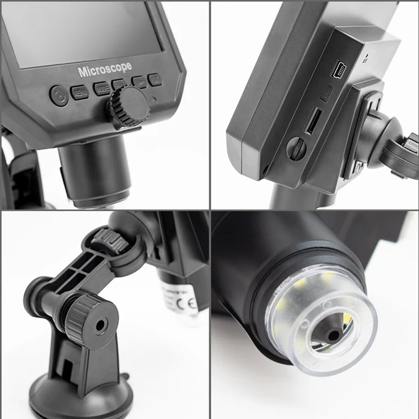 4.3 LCD DIGITAL EKRANLI 3.6 MP HD TAŞINABİLİR MİKROSKOP (1-600X ZOOM-LİTYUM PİLLİ) (4401) - 3