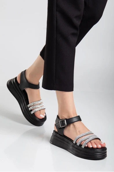 Lalen Siyah Kemerli Sandalet - 3