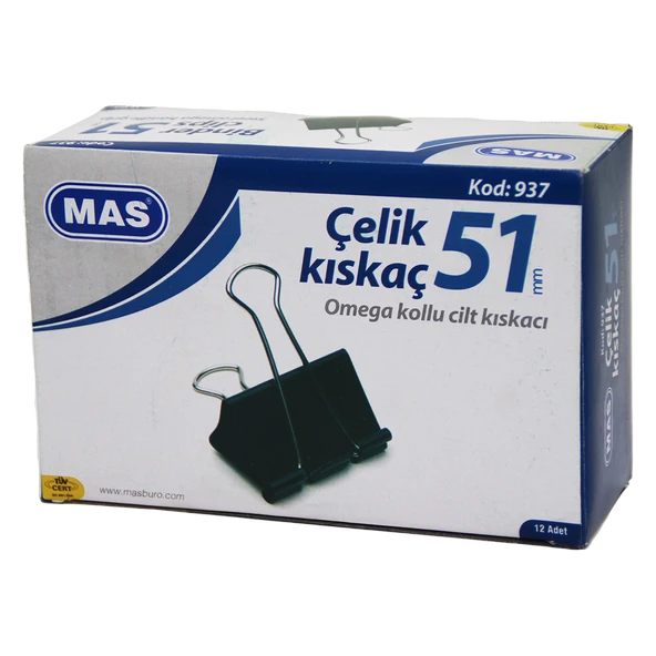 ÇELİK KISKAÇ 51MM 12 PARÇA  OMEGA KOLLU CİLT KISKAÇI (4401)