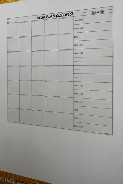 Aylık Planlayıcı Manyetik Duvar Stickerı Takvim Plan Çizelgesi (4401) - 5