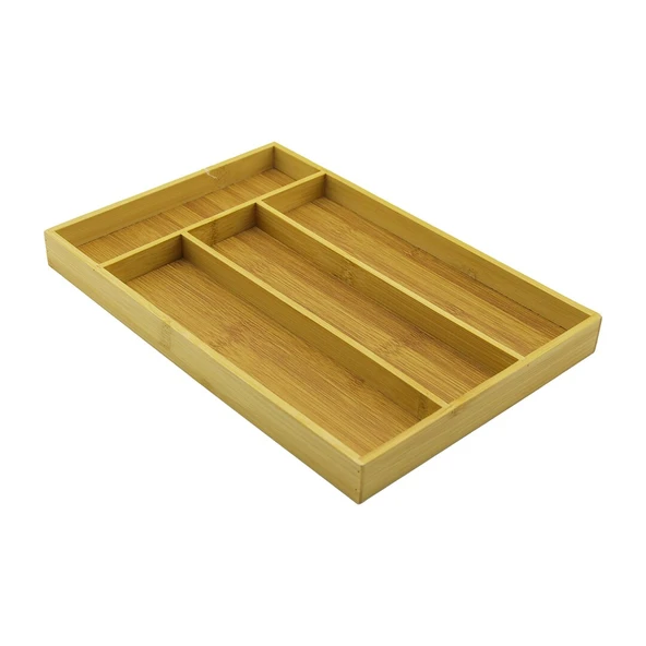 4 BÖLMELİ  AHŞAP BAMBU KAŞIKLIK  22.5 X 33.5CM (4401)