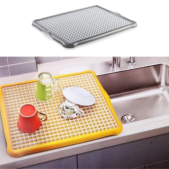 Pratik Lavabo Tezgah Üstü Bulaşık Kurutmalığı Süzmatik 22x40 cm (4401) - 2