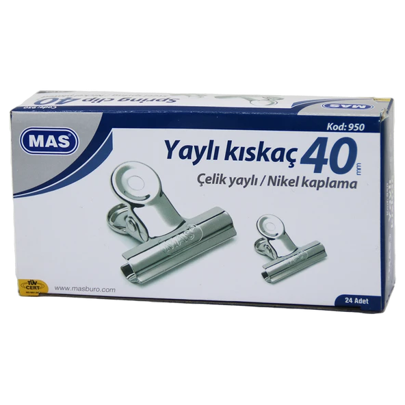 BEYAZ METAL KISKAÇ 40 MM 24 PARÇA  YAYLI CİLT KISKAÇI (4401)
