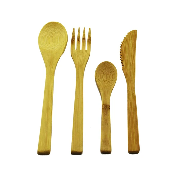 4PCS  AHŞAP BAMBU MUTFAK SETİ  2 KAŞIK - ÇATAL - BIÇAK (4401)