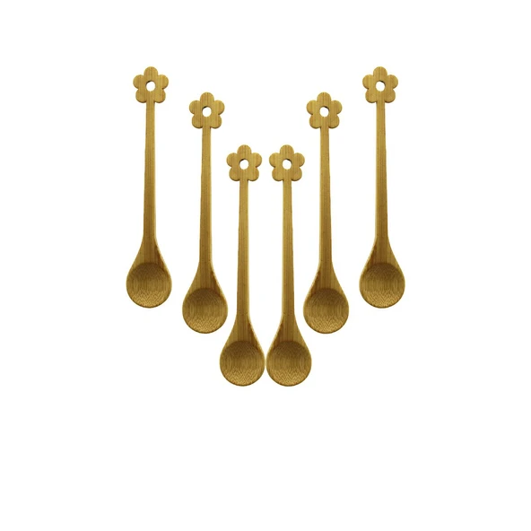 6 PCS   MİNİ   BAMBU AHŞAP KAŞIK   14.5CM (4401)
