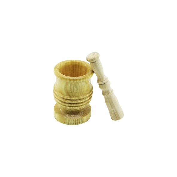 ORTA BOY  LÜX AHŞAP HAVAN SARIMSAK DÖVECEK Ç: 7.3CM--D: 6.5CM--Y: 10.5CM FİLELİ AMBALAJ (4401)