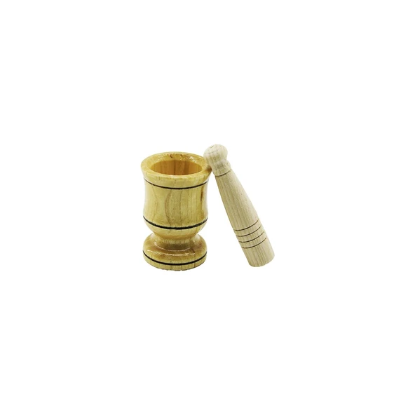 KÜÇÜK BOY  AHŞAP HAVAN SARIMSAK DÖVECEK Ç: 6CM--D: 4CM--Y: 8.8CM FİLELİ AMBALAJ (4401)
