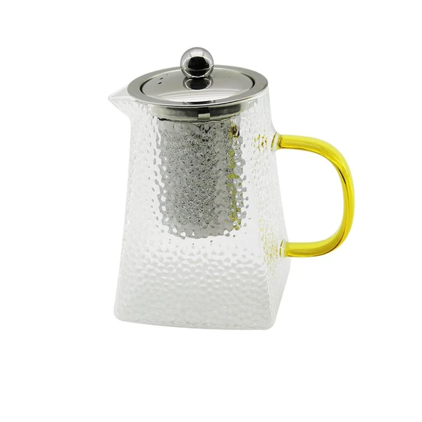 KARE KABARTMALI - BOROSİLİKAT  CAM DEMLİK 550ML (4401)