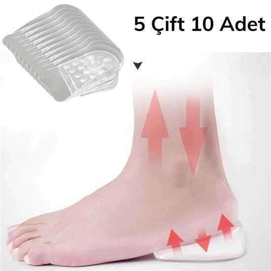 BUFFER® 10 adet  Ayakkabı Boy Uzatıcı Anatomik Ortapedik Silikon Tabanlık - 7