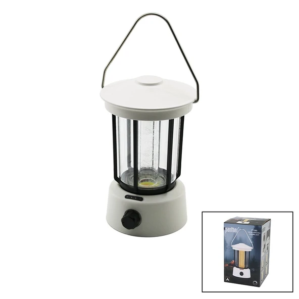 FANUS KAMP LAMBASI EL FENERİ USB ŞARJLI POWERBANK 5W COB LED 800LUMEN IŞIK AYARI GÜN IŞIK - BEYAZ PT-380 (4401)