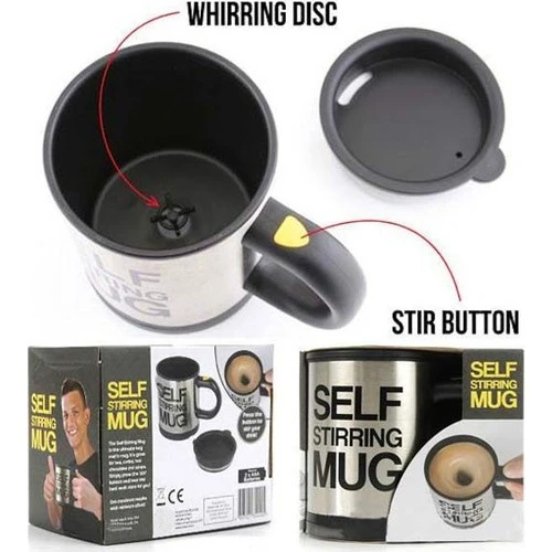 Karıştırıcı Özellikli Mikser Kupa Bardak Self Stirring Mug (4401) - 5
