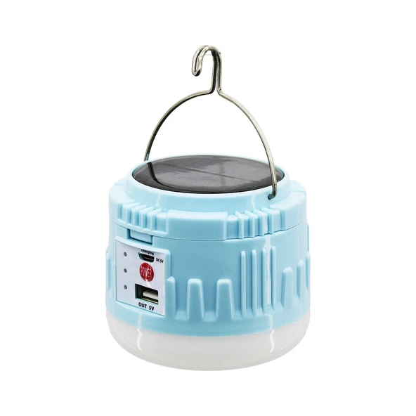 USB - SOLAR ŞARJLI ASKILI KAMP LAMBASI - POWERBANK (4401) - 2