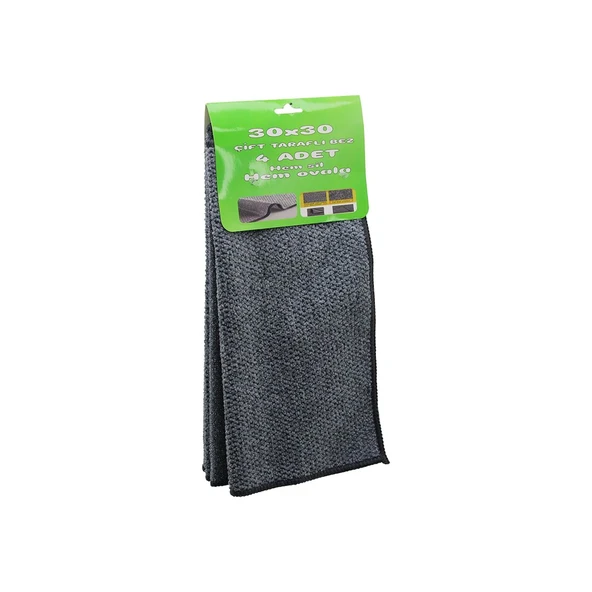 4PCS   30X30CM   ÇİFT TARAFLI=MİKROFİBER - TEL BEZ   ZOR KİR  BEZİ  HEM SİL - HEM OVALA (4401)