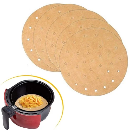 100 Adet  Airfryer Pişirme Kağıdı Tek Kullanımlık Hava Fritözü Yuvarlak Delikli Model (4401)