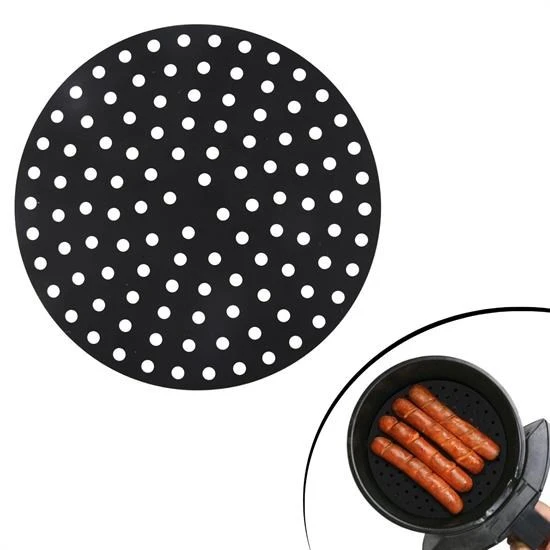 Renkli Isıya Dayanıklı Yıkanılabilir Silikon Fırın Ve Airfryer Yuvarlak Pişirme Matı 23 Cm (4401) - 2