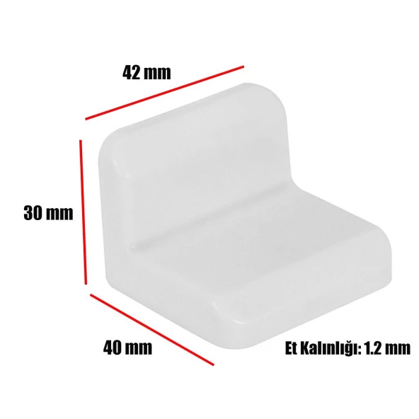 Mobilya Dolap Askı Elemanı Montaj Bağlantı Sabitleme Demiri Beyaz (5 ADET) - 3