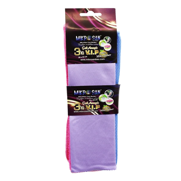 3LÜ - VİP SET MİKROFİBER BEZ 30X32CM. (4401)
