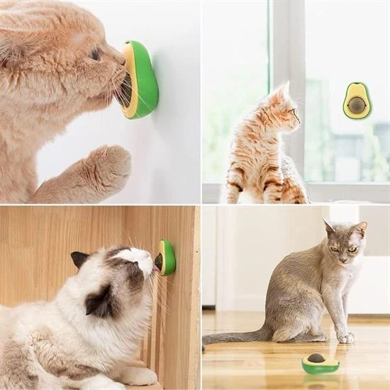 Avokado Model Yapışkanlı Kedi Oyuncağı Yenilebilir Kedi Nanesi Otu (4401) - 4