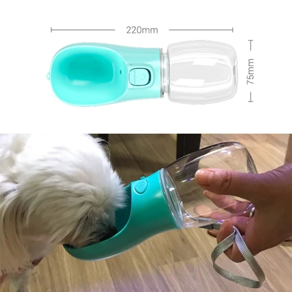 Taşınabilir Evcil Hayvan Suluğu Seyahat Kabı Kilitlenebilen Su Sızdırmaz Kap 350 ml (4401) - 5