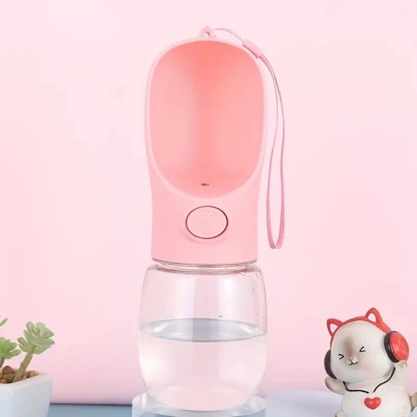 Taşınabilir Butonlu 350 ml Evcil Hayvan Suluğu (4401) - 4