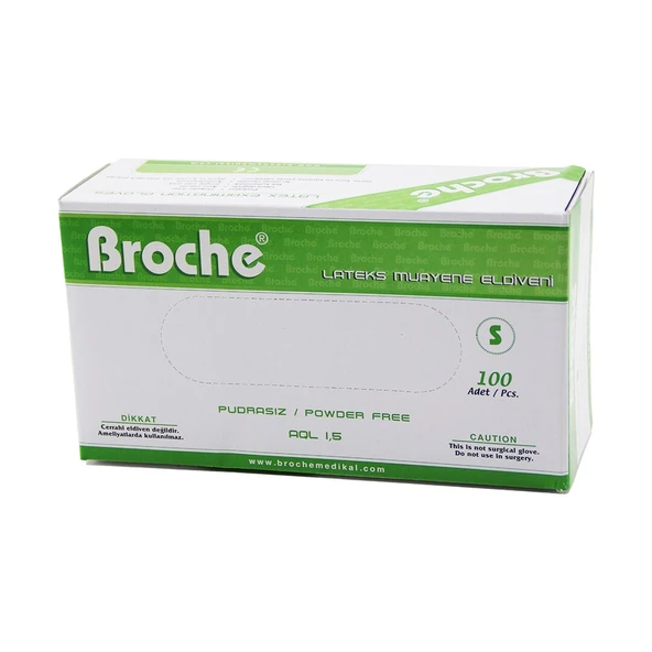 BROCHE  S  PUDRASIZ MUAYENE ELDİVENİ 100LÜ (4401)