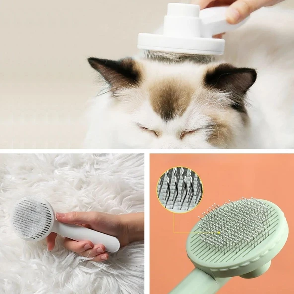 Basmalı Kedi Köpek Tüy Toparlayıcı Masaj Etkili Pet Fırçası (4401) - 2