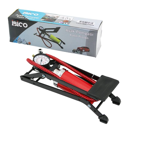 YATAY MODEL KALIN PİSTONLU AYAK POMPASI OTO-ARAÇ - BİSİKLET-MOTOR LASTİK - TOP - ŞİŞME YATAK-HAVUZ (4401)