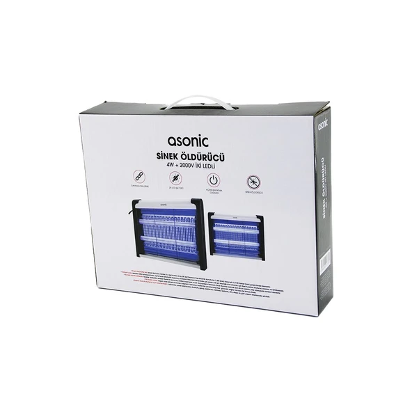 2 LEDLİ SİNEK ÖLDÜRÜCÜ CIZ MAKİNE 4W - 2000V 30M2 ETKİNLİK ALANI AS-A28 (4401)