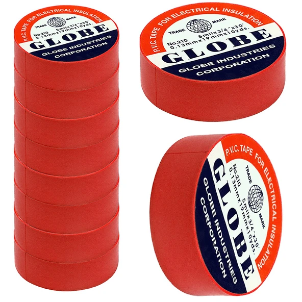 GLOBE İZOLE BANT KIRMIZI 10LUK  0.13MMX19MM (4401)