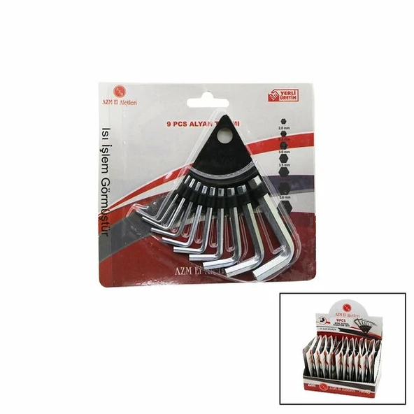 10 PARÇA  KARTLI ALYAN ANAHTAR TAKIM SETİ120MM-NO-1.5-10 (4401)