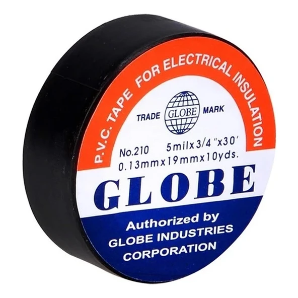 GLOBE İZOLE BANT SİYAH 10LUK  0.13MMX19MM (4401)