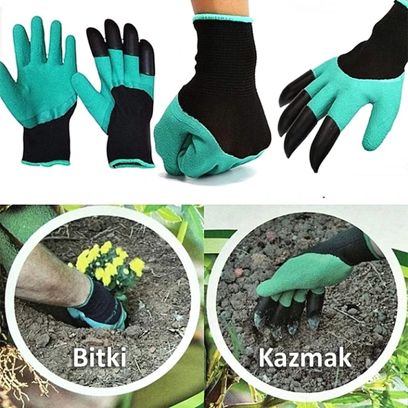 Toprak Kazma Ekme Çapalama İçin Korumalı Bahçe Bahçivan Eldiveni (4401) - 2