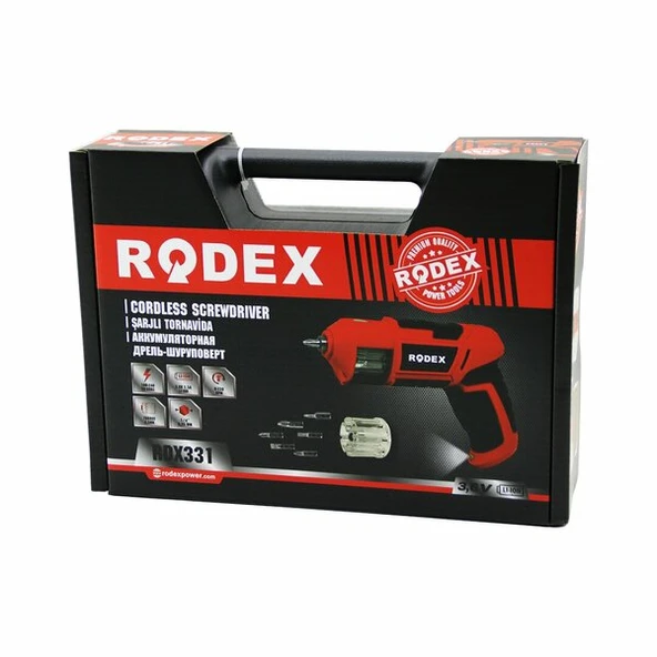 ŞARJÖRLÜ MODEL 12PCS BİTS UÇ ŞARJLI VİDALAMA- TORNAVİDA RPM 2303.6V DC-1.5A Lİ-ION1/4 İNÇ 6.35MMPLS.ÇANTA RDX-331 (4401)