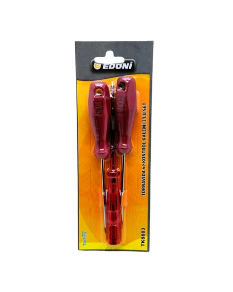 3  PARÇA  SET TORNAVİDA YILDIZ - DÜZ - KONTROL KALEMİ (4401)