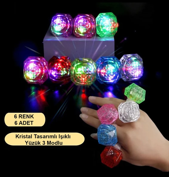 Kristal LED Parti Yüzük Seti - 1