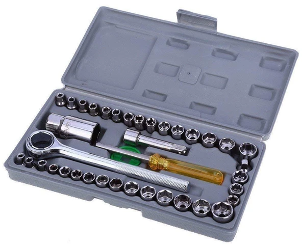 40 PARÇA  LOKMA TAKIMI PLASTİK KUTULU COMBINATION SOCKET WRENCH SET (4401)