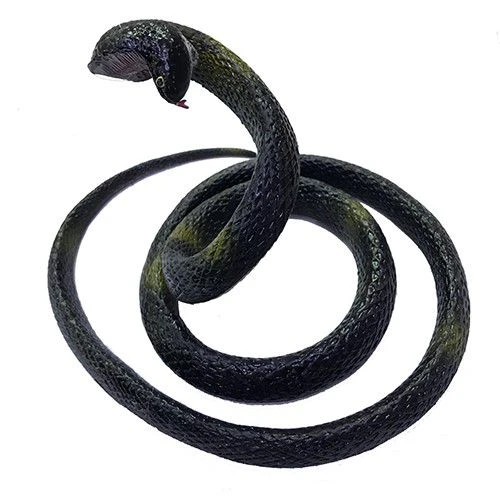 Siyah Renk Gerçekçi Kobra Model Silikon Yumuşak Yılan 80 cm - 1