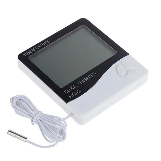 İç ve Dış Ortam Sıcaklığını Ölçebilen LCD Ekran Saat Göstergeli Alarmlı Nem Ölçer Termometre (4401) - 4