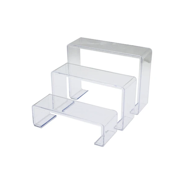 POŞETLİ 3 BOY MERDİVEN TEŞHİR AYAK YÜKSEKLİK: 6-11.5-16.5CM DERiNLİK: 6.5CM EN: 19.5-20.5-21.5CM (4401)