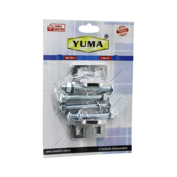 YUMA YM-730-1 KAPI EMNİYET REZESİ  ASMA KİLİT TAKILABİLİR MENTEŞE (4401)