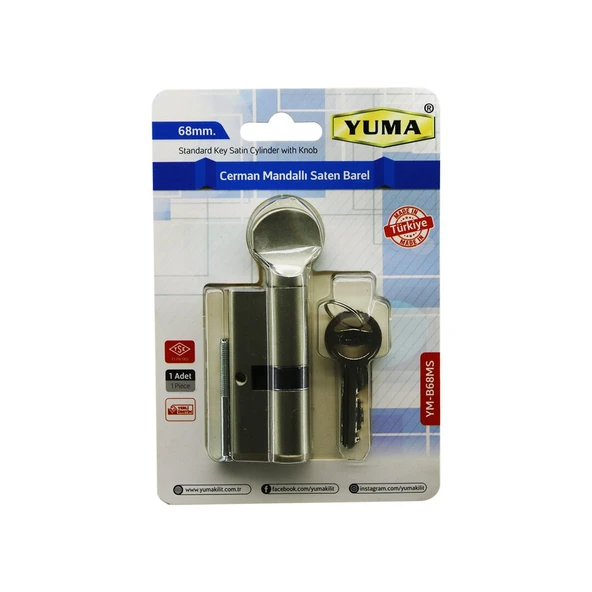 CERMAN MANDALLI SATEN BAREL KİLİT  68MM  YM-B68MS (4401)