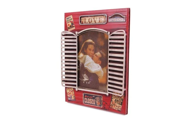Dekoratif Metal Çerçeve Panjur Temalı Vintage Hediyelik - 3