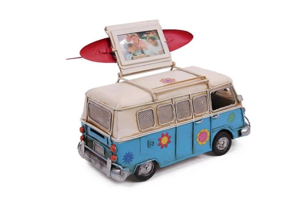 Dekoratif Metal Minibüs Çerçeveli ve Kumbaralı Hediyelik - 3