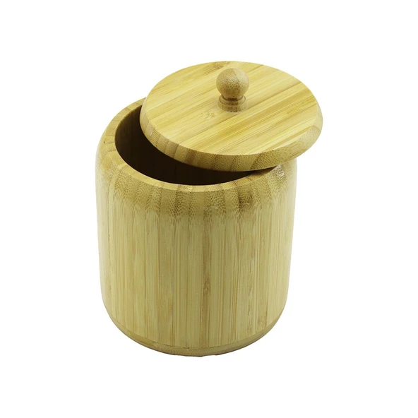 NO-12 AHŞAP - BAMBU ŞEKERLİK KAPAKLI ÇAP: 11.3CM DERİNLİK: 11CM (4401)