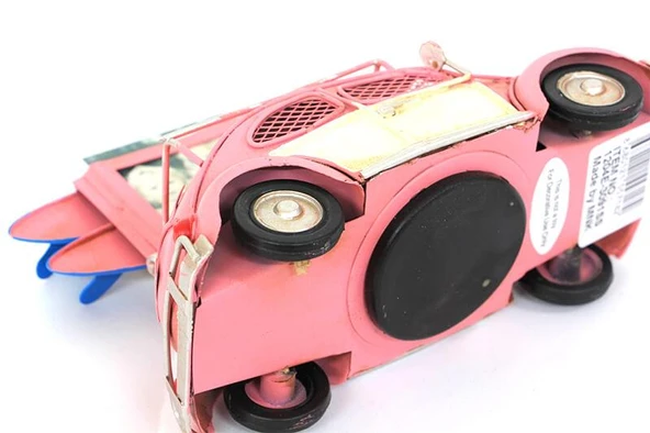 Dekoratif Metal Araba Çerçeveli ve Kumbaralı Biblo Hediyelik - 5