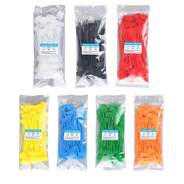 RENKLİ HAT KABLO BAĞI 700 ADET (7 RENK X100) (4401) - 3